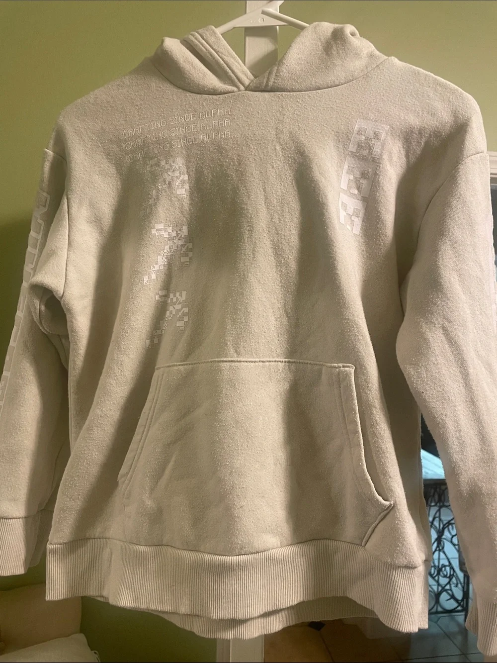 Old Navy Cream Hooded Pullover Sweatshirt for Kids